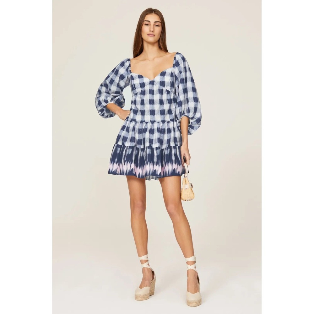 NWT Sachin & Babi Kyle Mini Dress in Indigo Check Sz Small $295